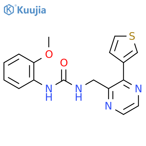 1-(2-methoxyphenyl)-3-{[3-(thiophen-3-yl)pyrazin-2-yl]methyl}urea structure