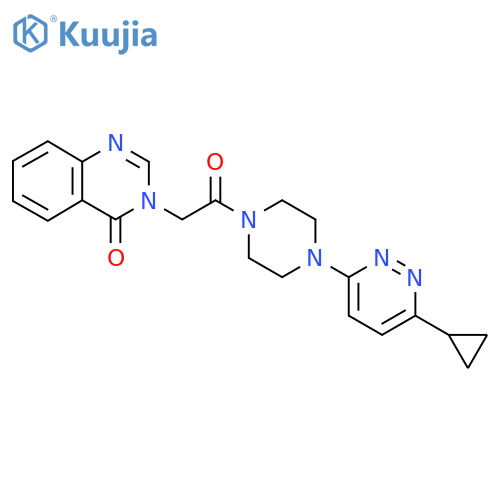 3-{2-4-(6-cyclopropylpyridazin-3-yl)piperazin-1-yl-2-oxoethyl}-3,4-dihydroquinazolin-4-one structure