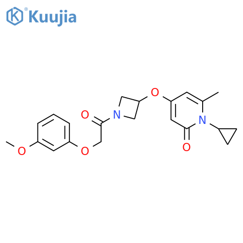 1-cyclopropyl-4-[1-[2-(3-methoxyphenoxy)acetyl]azetidin-3-yl]oxy-6-methylpyridin-2-one structure