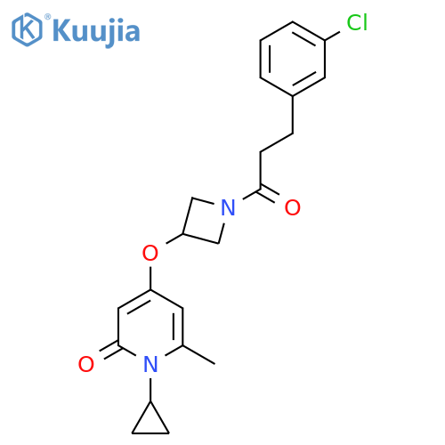 4-((1-(3-(3-chlorophenyl)propanoyl)azetidin-3-yl)oxy)-1-cyclopropyl-6-methylpyridin-2(1H)-one structure