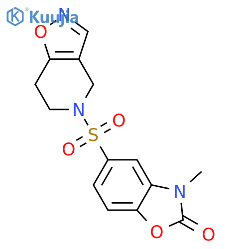 5-(6,7-dihydro-4H-[1,2]oxazolo[4,5-c]pyridin-5-ylsulfonyl)-3-methyl-1,3-benzoxazol-2-one structure