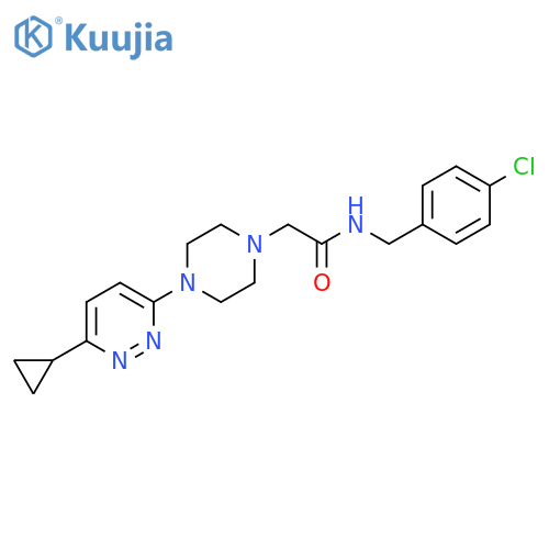N-(4-chlorophenyl)methyl-2-4-(6-cyclopropylpyridazin-3-yl)piperazin-1-ylacetamide structure