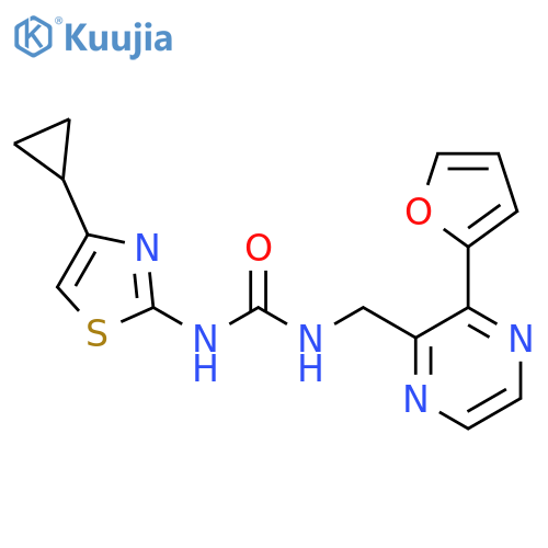 3-(4-cyclopropyl-1,3-thiazol-2-yl)-1-{[3-(furan-2-yl)pyrazin-2-yl]methyl}urea structure