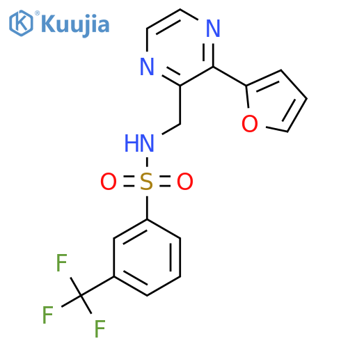 N-{3-(furan-2-yl)pyrazin-2-ylmethyl}-3-(trifluoromethyl)benzene-1-sulfonamide structure