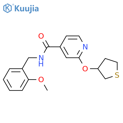 N-[(2-methoxyphenyl)methyl]-2-(thiolan-3-yloxy)pyridine-4-carboxamide structure