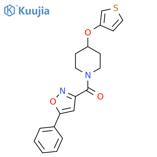 1-(5-phenyl-1,2-oxazole-3-carbonyl)-4-(thiophen-3-yloxy)piperidine structure