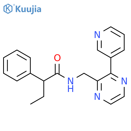 2-phenyl-N-{[3-(pyridin-3-yl)pyrazin-2-yl]methyl}butanamide structure