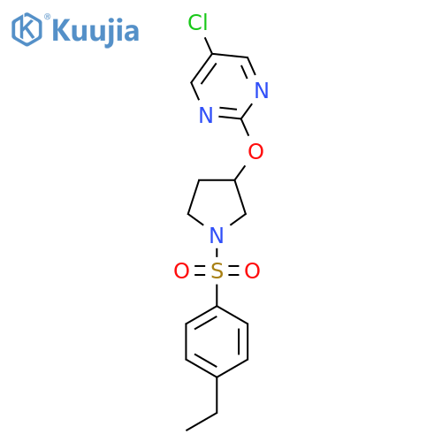 5-chloro-2-{1-(4-ethylbenzenesulfonyl)pyrrolidin-3-yloxy}pyrimidine structure