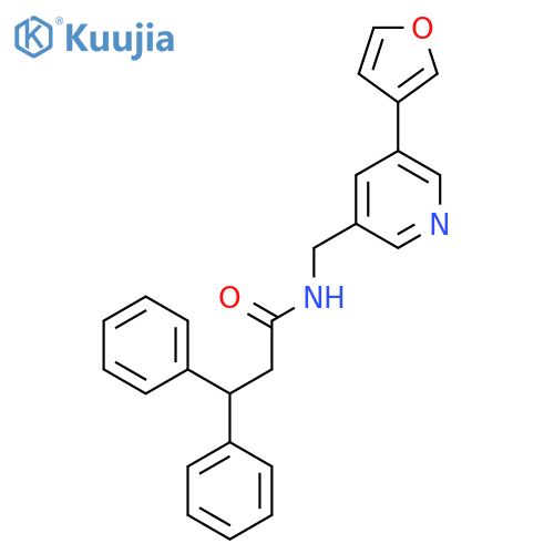 N-{5-(furan-3-yl)pyridin-3-ylmethyl}-3,3-diphenylpropanamide structure