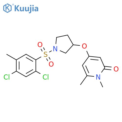 4-[[1-[(2,4-Dichloro-5-methylphenyl)sulfonyl]-3-pyrrolidinyl]oxy]-1,6-dimethyl-2(1H)-pyridinone structure