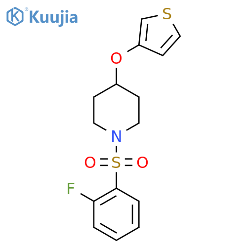 1-((2-Fluorophenyl)sulfonyl)-4-(thiophen-3-yloxy)piperidine structure