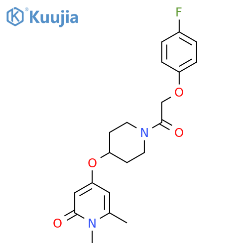 4-((1-(2-(4-fluorophenoxy)acetyl)piperidin-4-yl)oxy)-1,6-dimethylpyridin-2(1H)-one structure