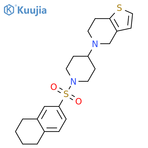 5-[1-(5,6,7,8-tetrahydronaphthalen-2-ylsulfonyl)piperidin-4-yl]-6,7-dihydro-4H-thieno[3,2-c]pyridine structure