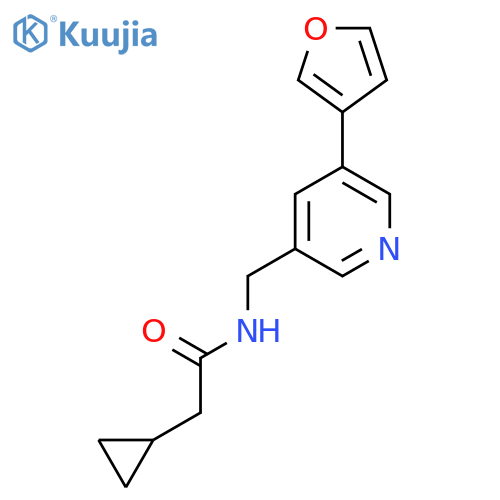 2-cyclopropyl-N-{[5-(furan-3-yl)pyridin-3-yl]methyl}acetamide structure