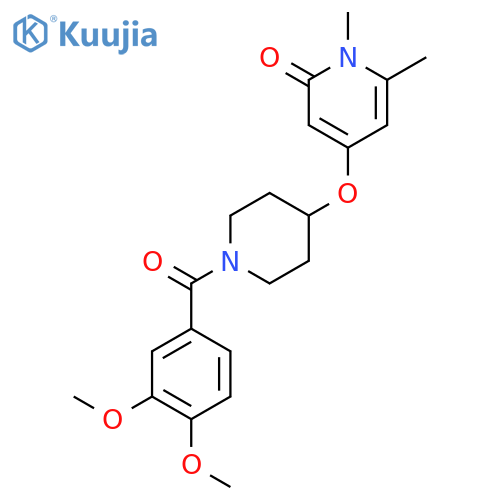 4-((1-(3,4-dimethoxybenzoyl)piperidin-4-yl)oxy)-1,6-dimethylpyridin-2(1H)-one structure