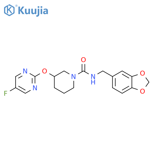 N-[(2H-1,3-benzodioxol-5-yl)methyl]-3-[(5-fluoropyrimidin-2-yl)oxy]piperidine-1-carboxamide structure
