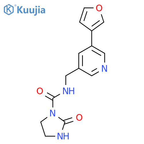 N-{5-(furan-3-yl)pyridin-3-ylmethyl}-2-oxoimidazolidine-1-carboxamide structure