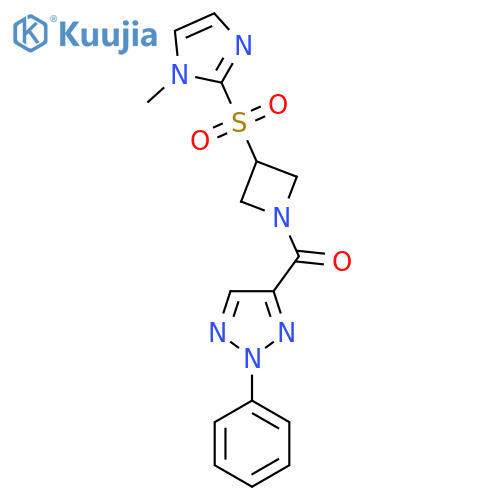 (3-((1-methyl-1H-imidazol-2-yl)sulfonyl)azetidin-1-yl)(2-phenyl-2H-1,2,3-triazol-4-yl)methanone structure