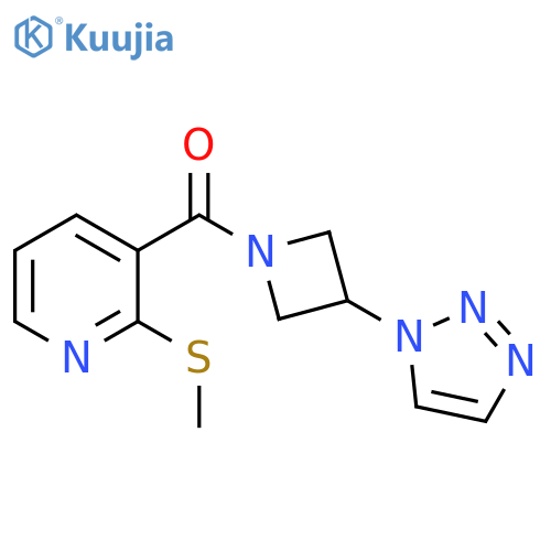[2-(Methylthio)-3-pyridinyl][3-(1H-1,2,3-triazol-1-yl)-1-azetidinyl]methanone structure