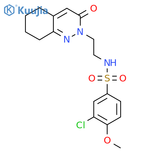 3-chloro-4-methoxy-N-[2-(3-oxo-2,3,5,6,7,8-hexahydrocinnolin-2-yl)ethyl]benzene-1-sulfonamide structure