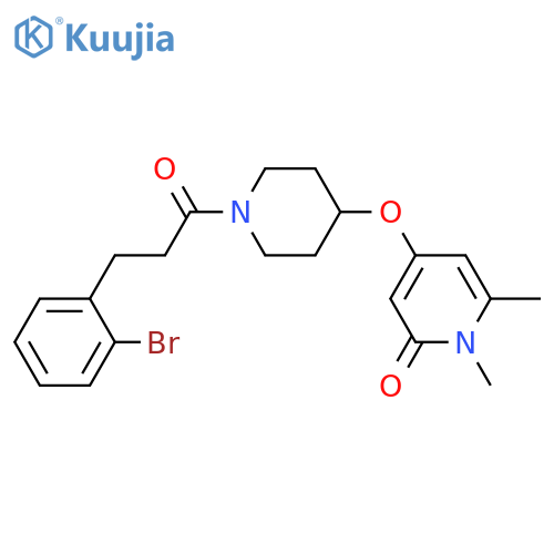 4-[1-[3-(2-bromophenyl)propanoyl]piperidin-4-yl]oxy-1,6-dimethylpyridin-2-one structure