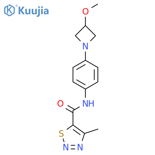 N-(4-(3-methoxyazetidin-1-yl)phenyl)-4-methyl-1,2,3-thiadiazole-5-carboxamide structure