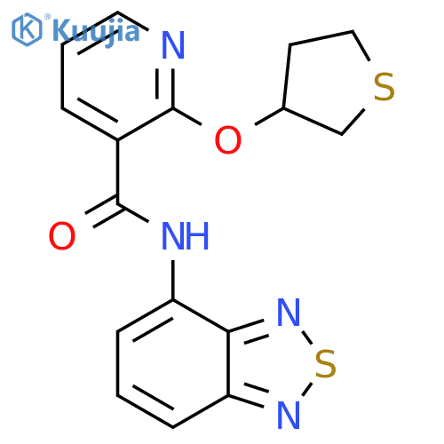 N-(benzo[c][1,2,5]thiadiazol-4-yl)-2-((tetrahydrothiophen-3-yl)oxy)nicotinamide structure