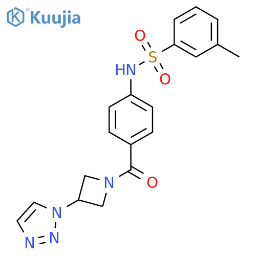 N-(4-(3-(1H-1,2,3-triazol-1-yl)azetidine-1-carbonyl)phenyl)-3-methylbenzenesulfonamide structure