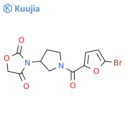 3-[1-(5-bromofuran-2-carbonyl)pyrrolidin-3-yl]-1,3-oxazolidine-2,4-dione structure