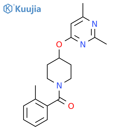 2,4-dimethyl-6-{1-(2-methylbenzoyl)piperidin-4-yloxy}pyrimidine structure