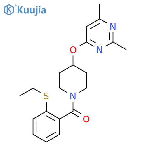 4-({1-2-(ethylsulfanyl)benzoylpiperidin-4-yl}oxy)-2,6-dimethylpyrimidine structure