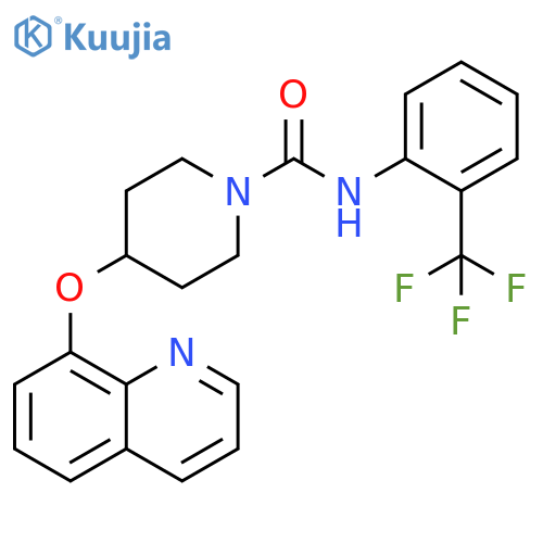 4-(8-Quinolinyloxy)-N-[2-(trifluoromethyl)phenyl]-1-piperidinecarboxamide structure