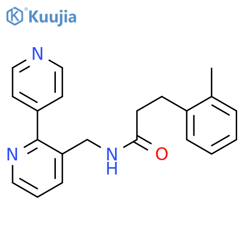 N-({[2,4'-bipyridine]-3-yl}methyl)-3-(2-methylphenyl)propanamide structure