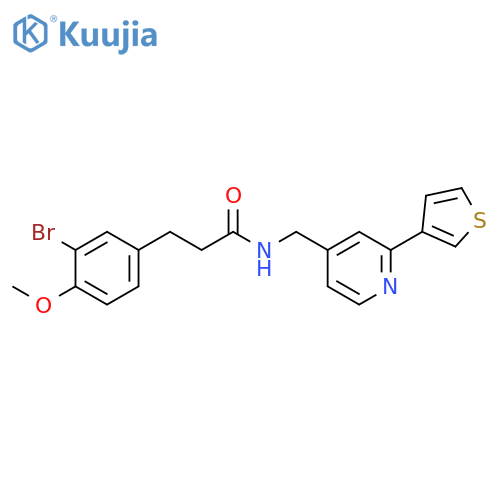 3-(3-bromo-4-methoxyphenyl)-N-{[2-(thiophen-3-yl)pyridin-4-yl]methyl}propanamide structure