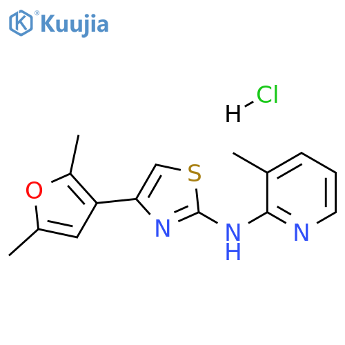 4-(2,5-dimethylfuran-3-yl)-N-(3-methylpyridin-2-yl)-1,3-thiazol-2-amine:hydrochloride structure