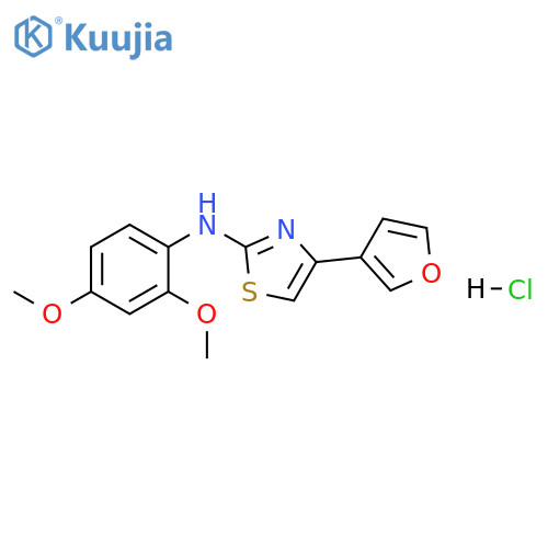 2-Thiazolamine, N-(2,4-dimethoxyphenyl)-4-(3-furanyl)-, hydrochloride (1:1) structure