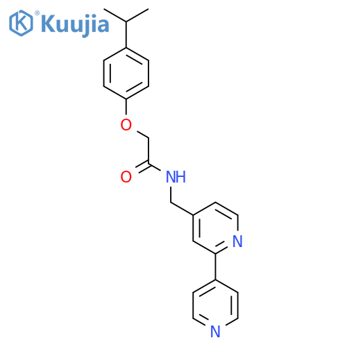 N-({[2,4'-bipyridine]-4-yl}methyl)-2-[4-(propan-2-yl)phenoxy]acetamide structure