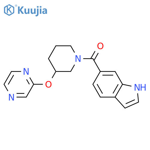 6-[3-(pyrazin-2-yloxy)piperidine-1-carbonyl]-1H-indole structure