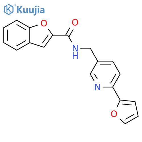 N-{[6-(furan-2-yl)pyridin-3-yl]methyl}-1-benzofuran-2-carboxamide structure