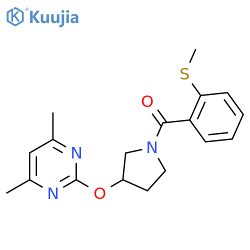 (3-((4,6-Dimethylpyrimidin-2-yl)oxy)pyrrolidin-1-yl)(2-(methylthio)phenyl)methanone structure