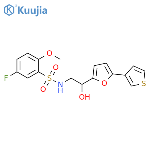 5-fluoro-N-{2-hydroxy-2-[5-(thiophen-3-yl)furan-2-yl]ethyl}-2-methoxybenzene-1-sulfonamide structure