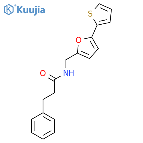 3-phenyl-N-{5-(thiophen-2-yl)furan-2-ylmethyl}propanamide structure