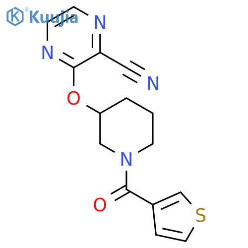 3-{[1-(thiophene-3-carbonyl)piperidin-3-yl]oxy}pyrazine-2-carbonitrile structure