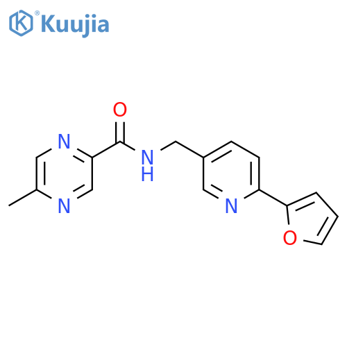 N-{[6-(furan-2-yl)pyridin-3-yl]methyl}-5-methylpyrazine-2-carboxamide structure