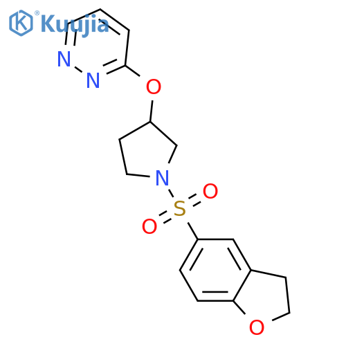 3-{1-(2,3-dihydro-1-benzofuran-5-sulfonyl)pyrrolidin-3-yloxy}pyridazine structure