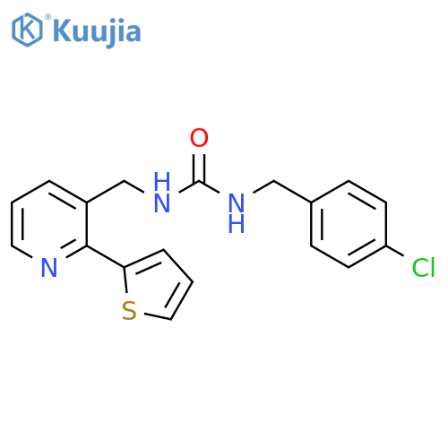 1-[(4-chlorophenyl)methyl]-3-{[2-(thiophen-2-yl)pyridin-3-yl]methyl}urea structure