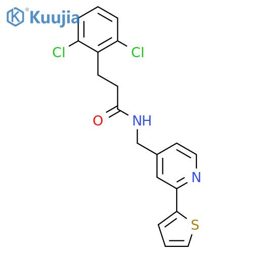 3-(2,6-dichlorophenyl)-N-{[2-(thiophen-2-yl)pyridin-4-yl]methyl}propanamide structure