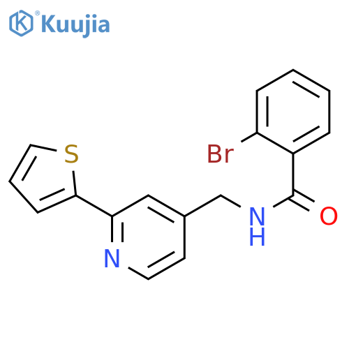 2-bromo-N-{[2-(thiophen-2-yl)pyridin-4-yl]methyl}benzamide structure