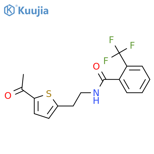 N-[2-(5-acetylthiophen-2-yl)ethyl]-2-(trifluoromethyl)benzamide structure