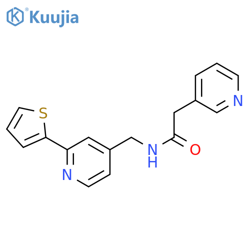 2-(pyridin-3-yl)-N-{[2-(thiophen-2-yl)pyridin-4-yl]methyl}acetamide structure